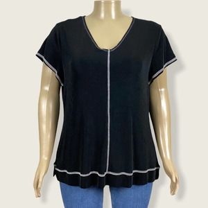 Coldwater Creek Travel Knit Shirt Black 2X PLUS